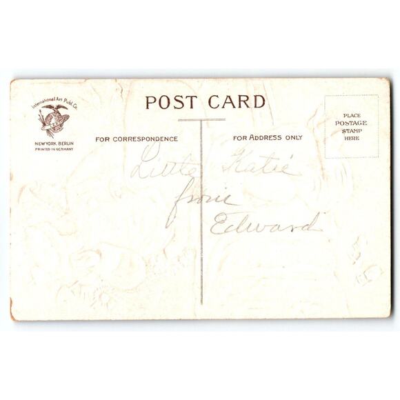 Santa Claus Christmas Postcard Ellen Clapsaddle Girl Prays Embossed Germany - Picture 2 of 2